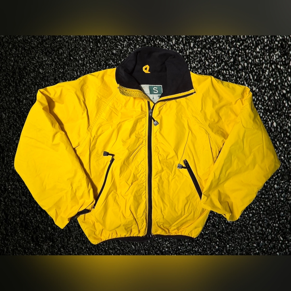 Vtg Wear Guard Nylon Jacket Insulated Rain Sleet Mud Snow Resistant Small Yellow